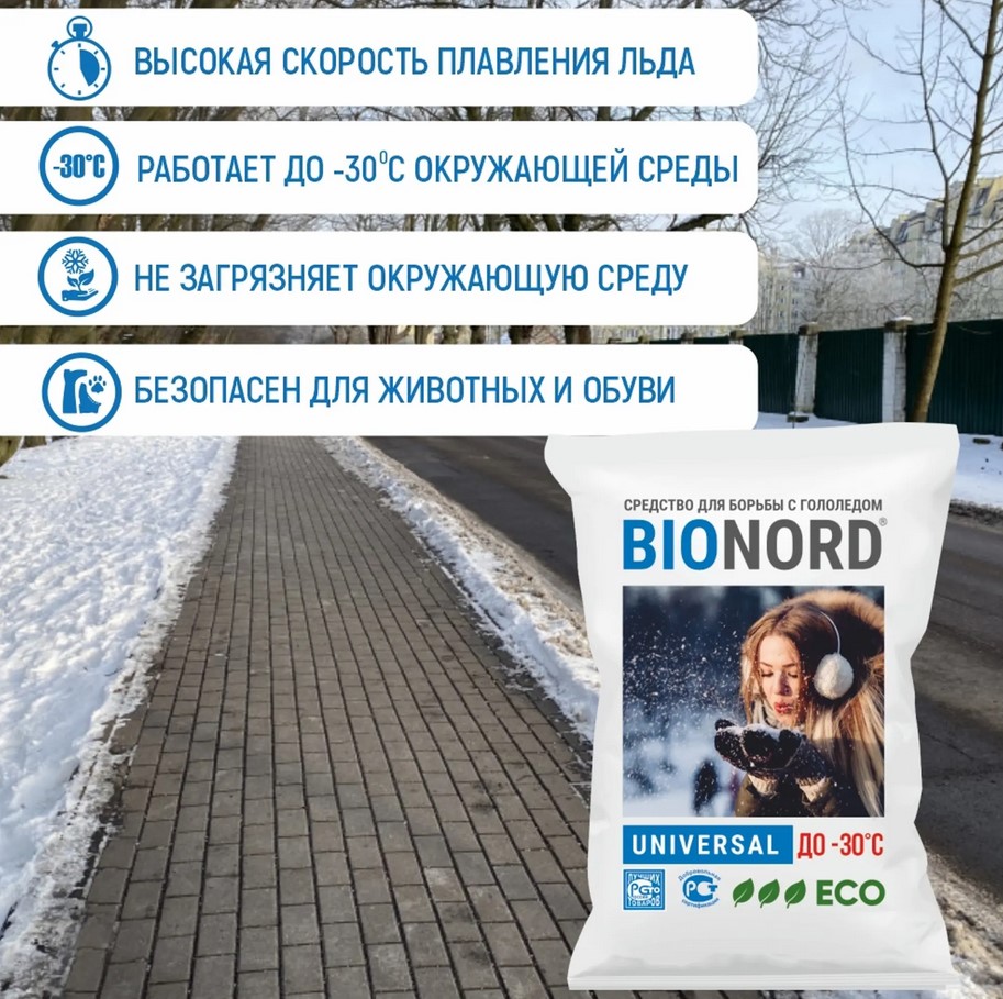 Антигололедные реагенты быстрого действия Bionord 1