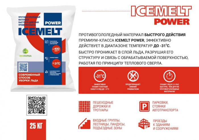 Противогололедный материал Айсмелт Пауэр (Icemelt Power)