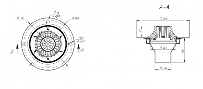 Воронка кровельная VM 110x165