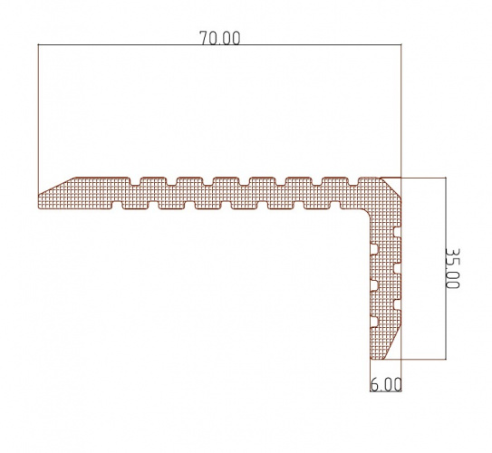 Уголок торцевой ДПК T-Decks PREMIUM 3D 35x70 (орех)